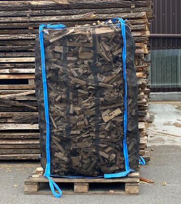 Bigbag sušeného tvrdého palivového dřeva (odřezky z výroby) špalíkované 1,75prm - 1