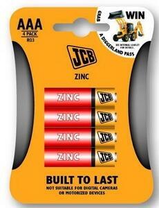 JCB-ZINC zinko-chloridová  baterie AAA/R03-blistr 4ks