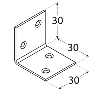 Úhelník široký 30 x 30 x 30 x 1,5 mm, KS 1 - 2