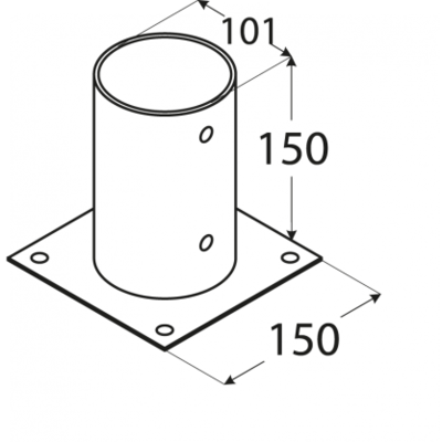 Patka sloupku kruhová 101 x 150 mm PSPO 100 - 2