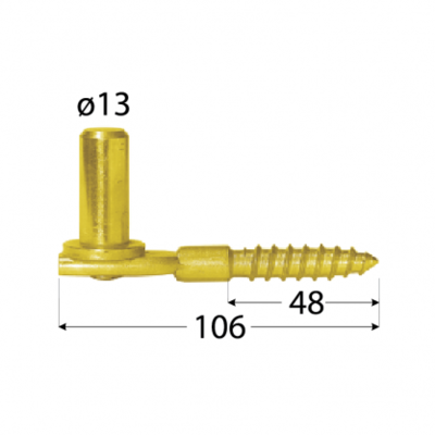 Držák čepu d 13 mm / 106 mm, CW 13/106 zinek žlutý - 2
