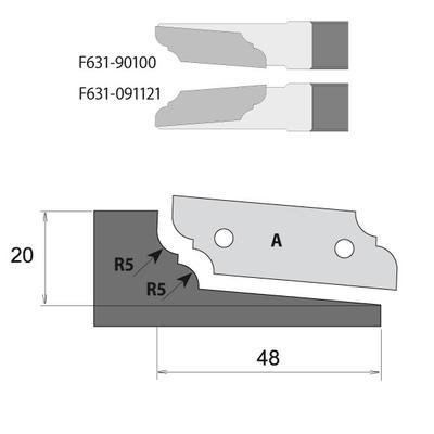 IGM F631 Výplňová fréza MEC - Profil A, D160x20 d30mm Z2 spodní ALU - 3